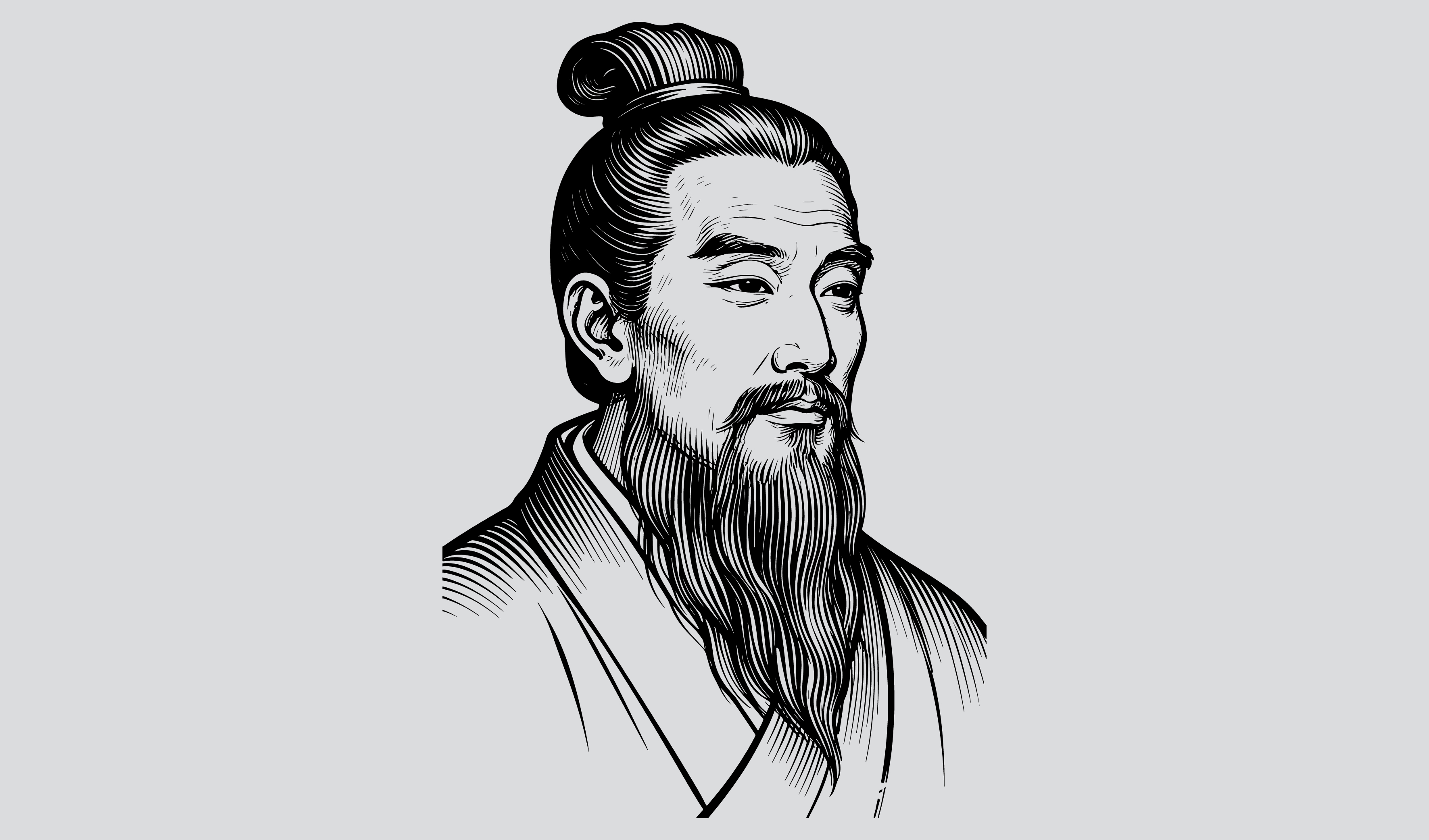 商务-传统，古代名人酒祖杜康矢量肖像插画